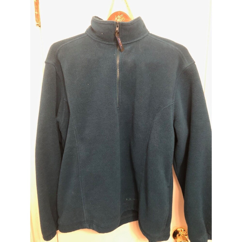 L.L. Bean 1/4 Zip Fleece Sweater Women Size L Green Blue